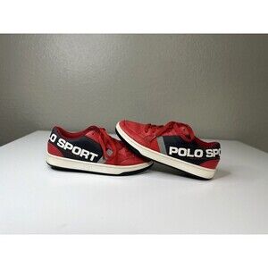 Vintage VTG Polo Sport Ralph Lauren Sneakers Red Blue White Youth 6.5 Belden